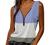 Women's Scoop Neck Casual Sleeveless Shirts Vintage Aesthetic Printing Zipper Plunge Summer Tank Tops and Blouses