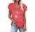 Womens Tops V Neck Summer Petal Sleeve Dandelion Printed Casual Tshirts Floral Fashion Loose Graphic Tee Tops Blouses