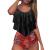 Women Swimsuit Women 2 Piece Split Swimsuit Ruffle Vest High Waist Tummy Bikinishort Floral Swimsuit Bikini Set