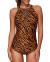 Tempt Me Women One Piece Swimsuit High Neck Plunge Mesh Ruched Monokini Swimwear