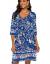 Halife Women's Vintage Ethnic Style Printed Tassel Tie Neck Loose Fit Bohemian Tunic Dress