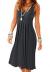 Camisunny Women Casual Loose Tank Dresses Sleeveless Beach Vacation Dress Swing Pleated U Neck Fashion Soft