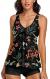 Modest Tankini Swimsuits for Women Two Piece Bathing Suits Floral Print Tank Top with Boyshorts Tummy Control Swimming Suits