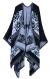 Epsion Women's Color Block Shawl Wrap Plus Size Cardigan Poncho Cape Open Front Long Winter Sweater Coat