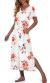 PrinStory Womens Long Nightgown Short Sleeve Nightshirt V-Neck Soft Loungewear Casual Sleepwear With Pockets