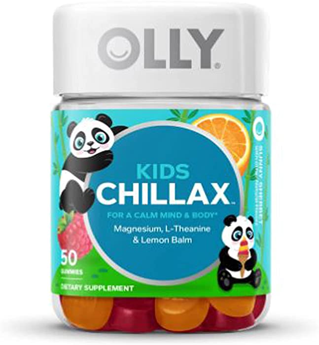 Olly Kids Chillax Gummy Vitamins! 50 Gummies Sunny Sherbet Flavor! Formulated with Magnesium, L-Theanine & Lemon Balm! Help Gently Calm Little Minds and Bodies! Choose Your Pack! (1 Pack)