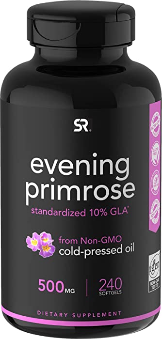 Sports Research Evening Primrose Oil (1300mg) 120 Liquid Softgels ~ Cold-Pressed with No fillers or Artificial Ingredients ~ Non-GMO & Gluten Free (240 Liquid Softgels)