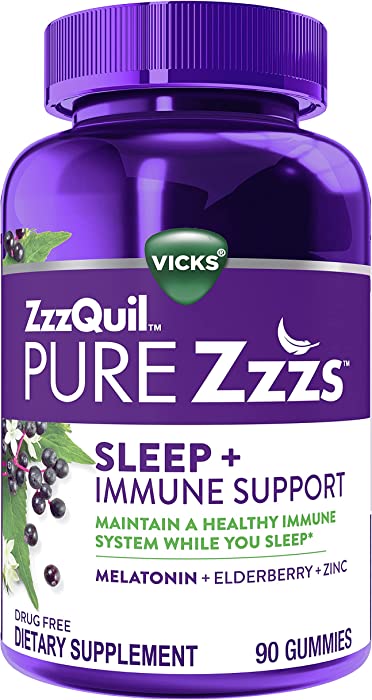 ZzzQuil Pure Zzzs Sleep + Immune Support Melatonin Sleep Aid Gummies 90 ct