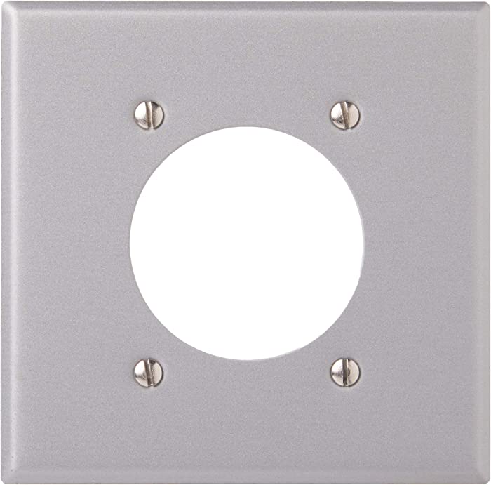 Leviton 4934 2-Gang Flush Mount 2.15 Inch Dia. Device Receptacle Wallplate, Standard Size, Steel, Device Mount, Painted Metal