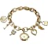 Anne Klein Women's Premium Crystal Accented Gold-Tone Charm Bracelet Watch, 10/7604CHRM
