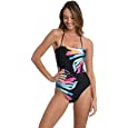 La Blanca Women&#39;s Bandeau Mio One Piece Swimsuit, Black//Prism Palm, 8