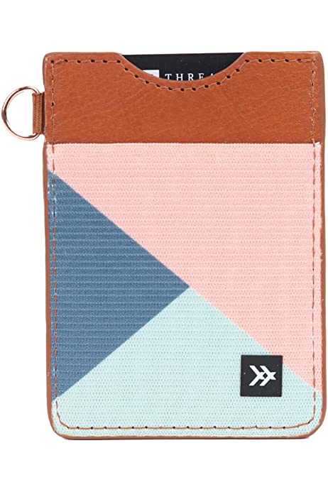 Slim Minimalist Elastic & Leather Vertical Wallet with RFID for Men & Women | Small Credit Card Holder for Front Pocket