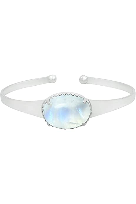 Natural Rose Quartz Moonstone Labradorite Bangle 15x20mm Oval Shape Gemstone 925 Silver Overlay Handmade Cuff Bangle Jewelry