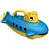 Green Toys Submarine in Yellow & blue - BPA Free, Phthalate Free, Bath Toy with Spinning Rear Propeller. Safe Toys for Toddle