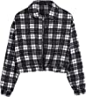 ZAFUL Women's Long Sleeve Button Fleece Jacket Lapel Collar Coat with Pocket