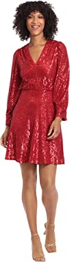 Maggy London Women's Holiday Sequin Dress Event Occasion Cocktail Party Guest of