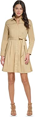 DKNY Women's Cotton Collar Shirt Dress