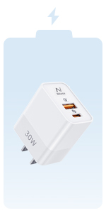 30W USB C Fast Charger adapter  block（PPS)  for iPhone 13/12/11/Pro Max,X,iPad,Galaxy S21/20,Pixel 6
