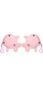 pink whale shark coin purse for kids