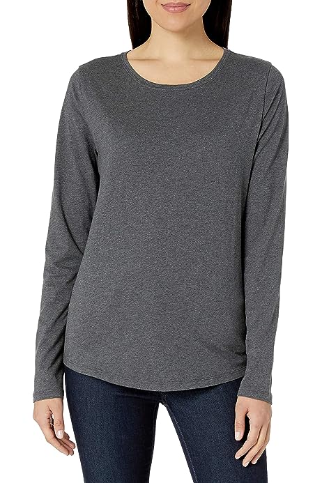 Women's Classic-Fit 100% Cotton Long-Sleeve Crewneck T-Shirt