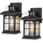 2 Packs Motion Sensor Wall Lights, Dusk to Dawn Exterior Light Fixtures Wall Mount, LED Lantern Fixtures Wall Sconce, Anti-Rust, Waterproof Porch Light Fixtures for Garage, Doorway, Entryway, Hallway