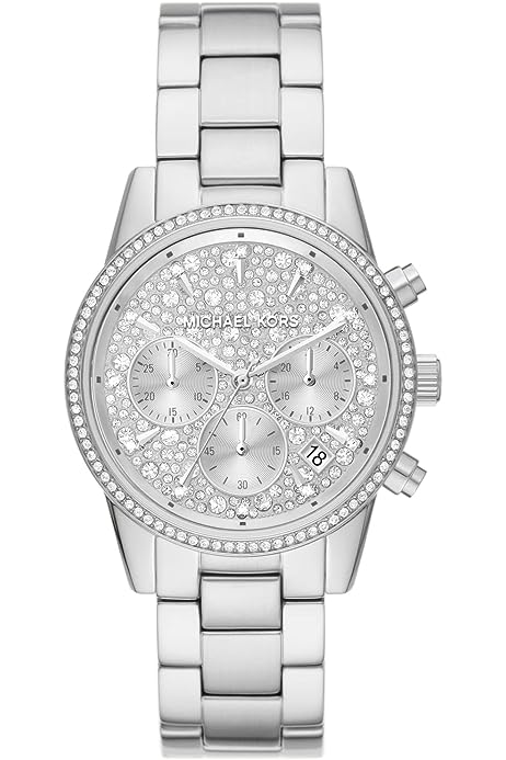 Women's Ritz Stainless Steel Watch With Crystal Topring
