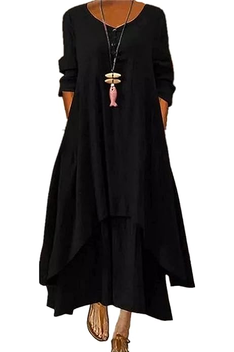 Women Plus Size Floral Loose Long Maxi Dress Oversized Bohemian Summer Caftan Beach Dress