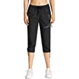 MOCOLY Women&#39;s Hiking Capris Pants Outdoor Lightweight Quick Dry Water Resistant UPF 50 Cargo Pants with Zipper Pockets Black XXL