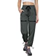 XIEERDUO Hiking Pants Women Zipper Pockets Water Resistant Lightweight UPF 50 Quick Dry Steel Grey S