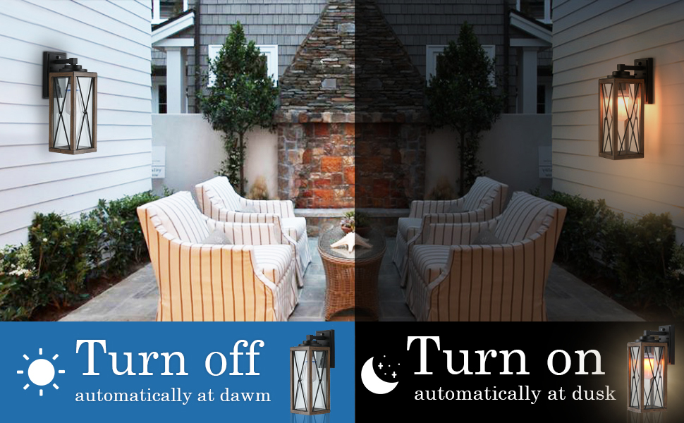 exterior wall light fixtures dusk to dawn photocell
