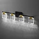 KOFYE Bathroom Light Fixtures, Wall Sconce 4 Light with Crystal Glass Shade LED Modern Vanity Light for Bathroom