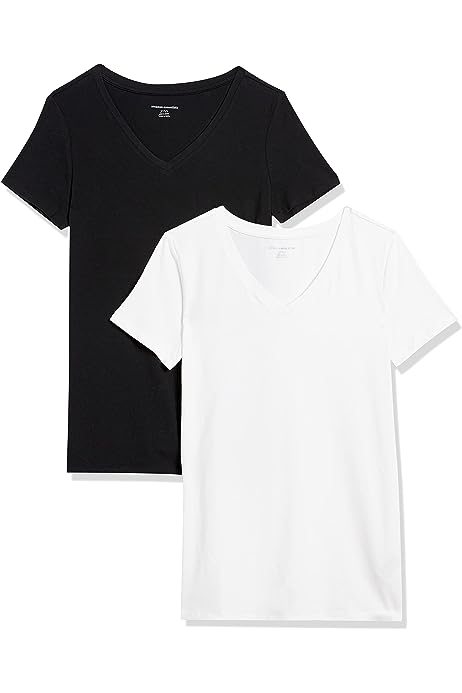 Women's Classic-Fit Short-Sleeve V-Neck T-Shirt, Multipacks