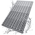 BEMISO Shower Mat Non Slip Bathtub Mat with Suction Cups and Drain Holes 27.5 x15.7 Inch Bath Mat for Tub &amp; Shower.Easy Dry,Easy to Cut,Eco-Friendly