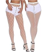 EVERSWE High Waist Fishnet Tights Thigh High Stockings Suspender Pantyhose