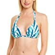 La Blanca Women&#39;s Standard Triangle Halter Bra Bikini Swimsuit Top, Caribbean Current//Vista Mirage, 36D