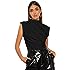 Verdusa Women's Casual Mock Neck Sleeveless Ruched Tank Top Work Out Shirt