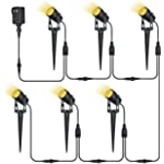 Low Voltage Landscape Lights,FONURXIZ 68.9ft Landscape Lighting &amp; Accessories, IP65 Waterproof 12V 1680 lm Connectable Outdoor Spot Lights for Yard Pathway Lawn,Warm White(6-in-1)(Metal Material)
