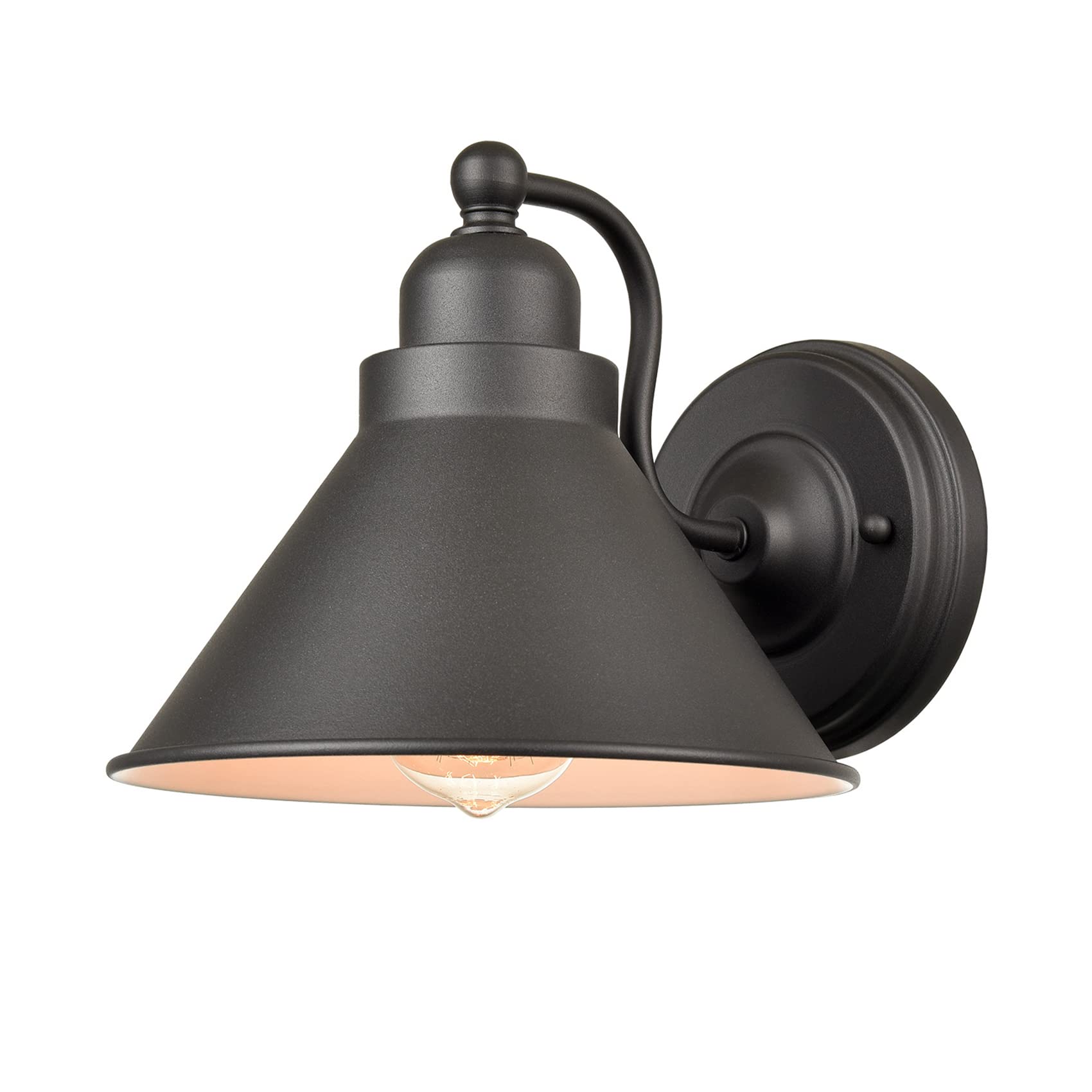 YUBOLE Farmhouse Gooseneck Wall Sconce Matte Black Simplicity 1-Light Wall Lamp Porch Kitchen Hallway Wall Light Fixture