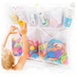 Original Tub Cubby &quot;Really Big&quot; Bath Toy Storage for Baby Toys with Suction &amp; Adhesive Hooks, 30&quot;x23&quot; Mesh Net Shower Caddy for Bathtub Toys, Bonus Rubber Duck &amp; Hooks