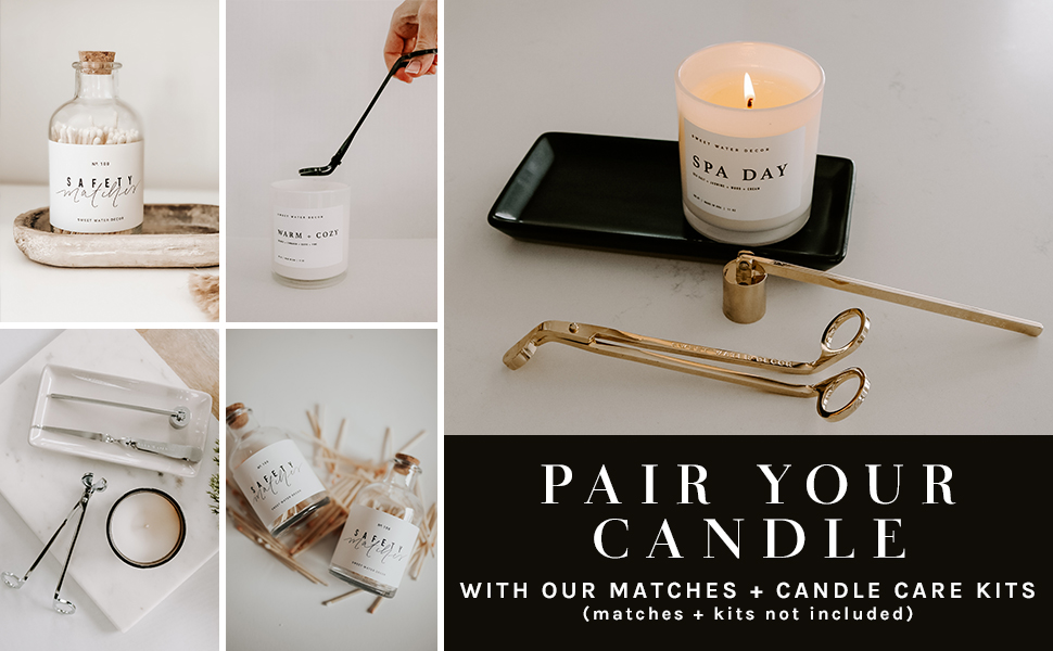 SWEET WATER DECOR SOY WAX BLEND CANDLES CANDLE CARE KITS SAFETY HEARTH APOTHECARY MATCH BOTTLES