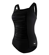 Speedo Women''s Swimsuit One Piece Endurance+ Shirred Tank Moderate Cut