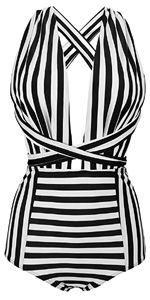 One Piece Backless Pin Up Swimwear