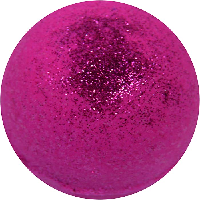 Pink Bath Bomb with Dark Pink Glitter - Large Bath Bomb 7.5 ounces - Anti-Aging - Epsom Salts - Coconut Oil - Kaolin Clay - Skin Moisturizers - Aromatherapy Bath - Add to Bubble Bath (Pinkalicious)