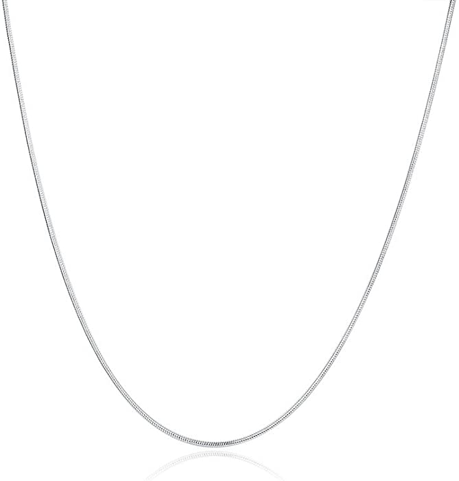 NABTYJC Sterling Silver 1MM Snake Chain with Lobster Clasp 18" 20" 24"