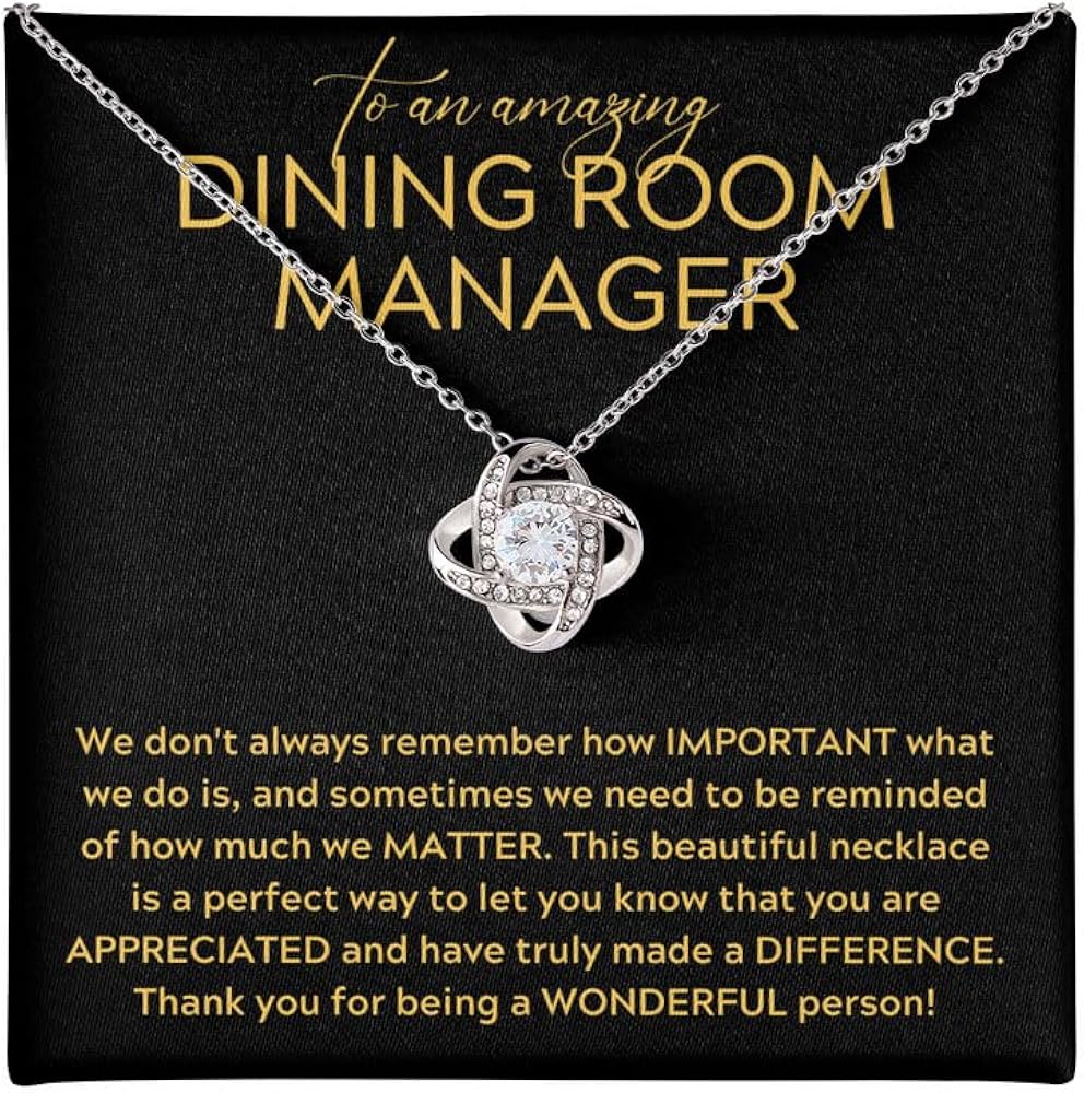Necklace Message Card Box Love Knot Standard - We Don't Always Remember - Appreciation F&B Industry Retirement Coworker Thank You