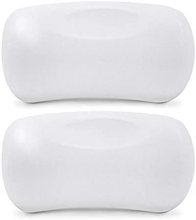 Comfortable White SPA Bath Pillow Non-slip Bathtub Headrest Soft Waterproof Bath Pillows with Suction Cups Easy To Clean 1pcs Bathtub, Home Spa (Color : 2 pieces)