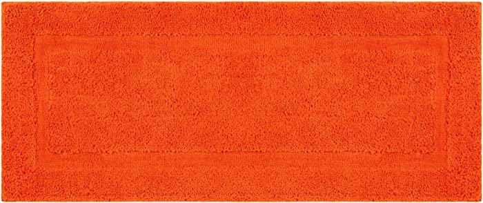 SHACOS Super Soft Bathroom Runner Rug Mat 24"x60" Non Slip Bath Rug Microfiber Absorbent Bath Mat Shower Rug Bathroom Vanity Sink Bathtub Rug Machine Washable (24"x60", Orange)