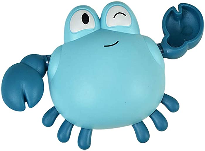 NEXTAKE Kids Bath Toy Wind-up Swimming Crab Floating Water Toy Cute Little Backstroke Carb Clockwork Bathtub Toy for Toddlers (Light Blue)