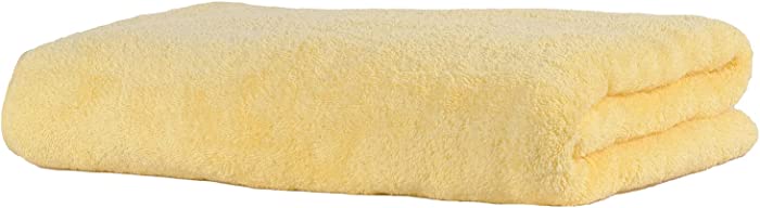 LA’ HAMMAM FINE Living - Single 40” × 80” Oversized Large Bath Sheet Towel for Body, Bathroom, Hotel, Spa | Extra Soft Feel Fingertip, Quick Dry and Absorbent Turkish Cotton Bath Sheet - Yellow