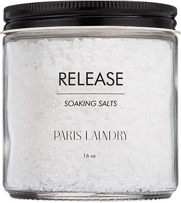 Release Magnesium Salt Soak by Paris Laundry, Calming Bath Salts, Pure & Natural Bath Flakes, Dead Sea Mineral, Orange, Eucalyptus, Jasmine & Cedarwood Scent, Therapeutic, Detoxifying & Moisturizing